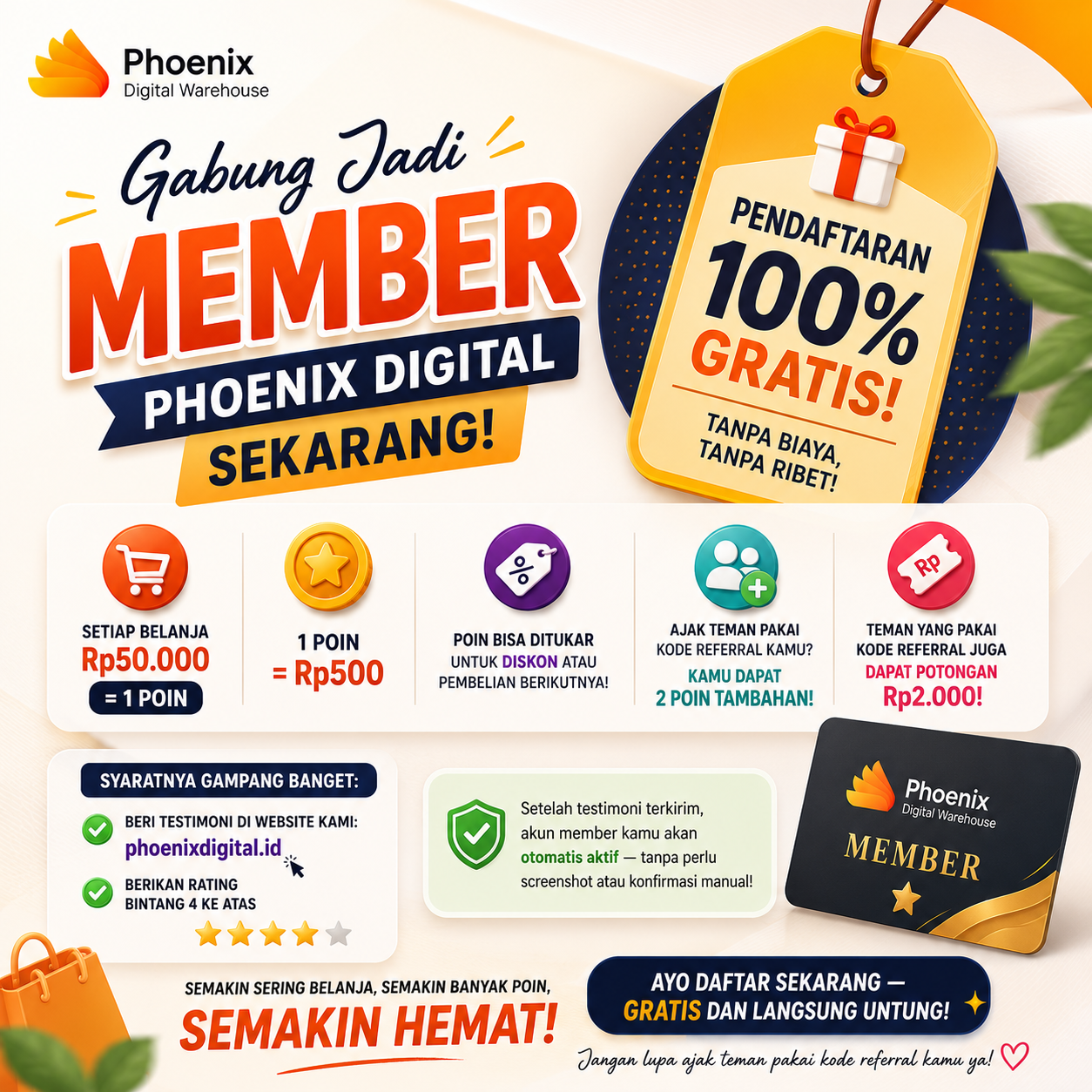 Gabung Jadi Member Phoenix Digital, Gratis & Langsung Untung!